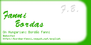 fanni bordas business card